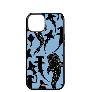 Shark Pattern Phone Case - Black and Blue